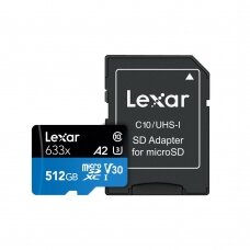 Atminties kortelė LEXAR 633X microSDHC/SDXC 512GB + adapteris