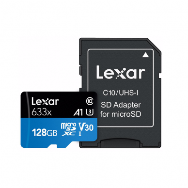 Atminties kortelė LEXAR 633X microSDHC/SDXC 128GB + adapteris