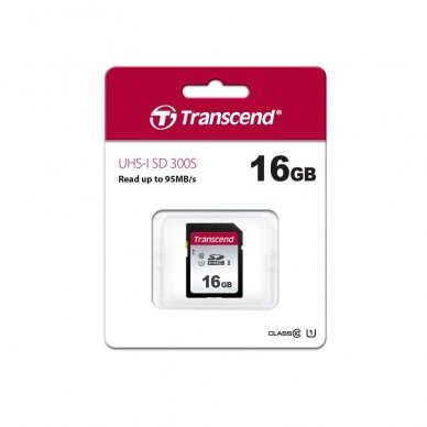 Atminties kortelė Transcend SDHC 16GB Silver 300S