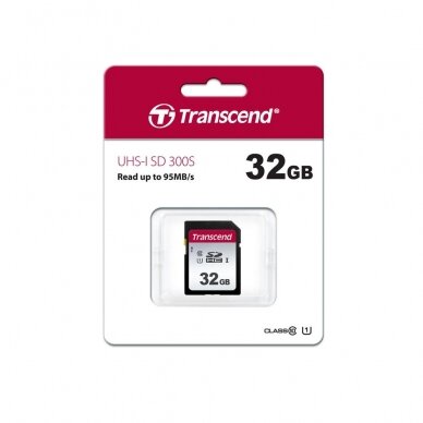 Atminties kortelė Transcend SDHC 32GB Silver 300S