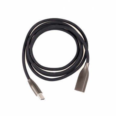 Kabelis silikoninis ExtraDigital USB - USB Type C 1m (juodas)